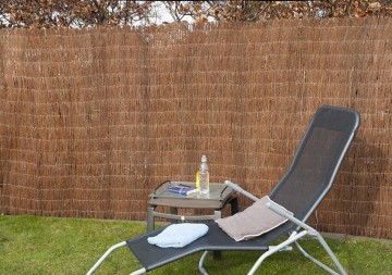 Gebruik nature tuinscherm heidemat